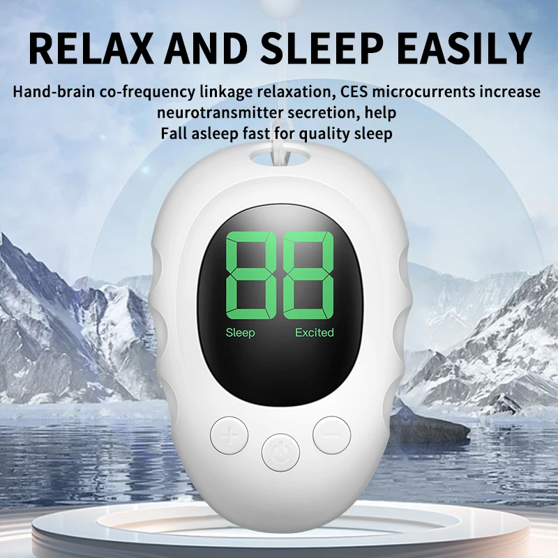 Microcurrent Sleep Aid Device Relieve Insomnia Instrument Help Sleep Night Anxiety Therapy Pressure Relief Palm Sleep Massager