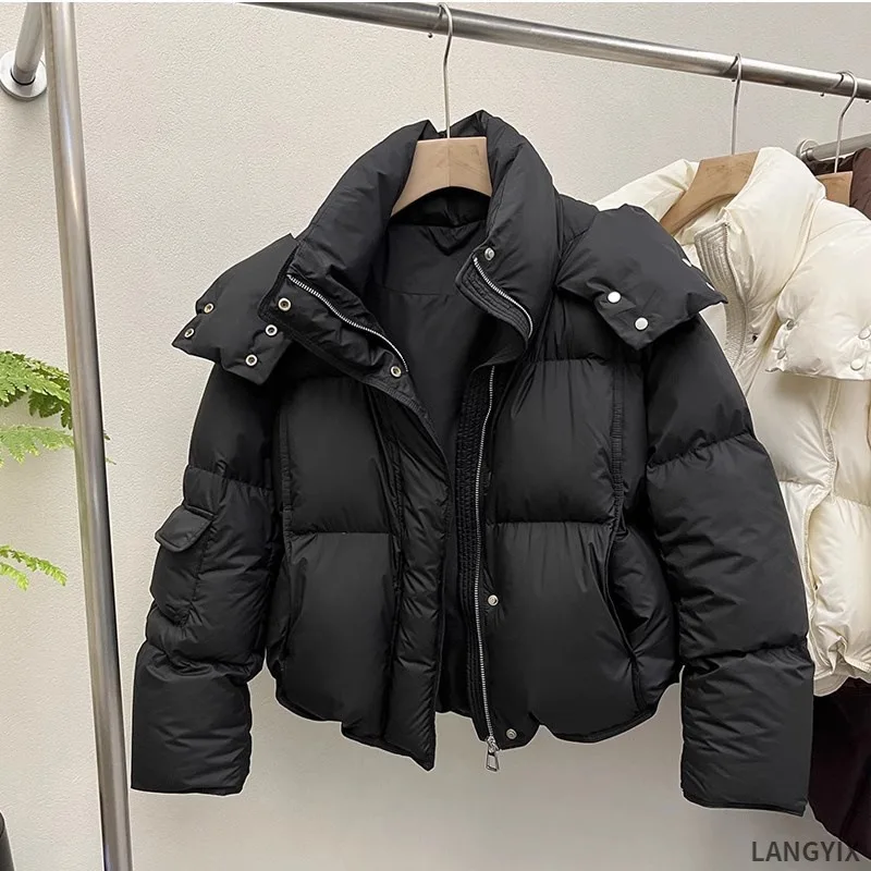 Giacca da donna in piumino di cotone versione coreana addensare cappotto da donna con cappuccio allentato caldo da ragazza invernale piumino capispalla Top