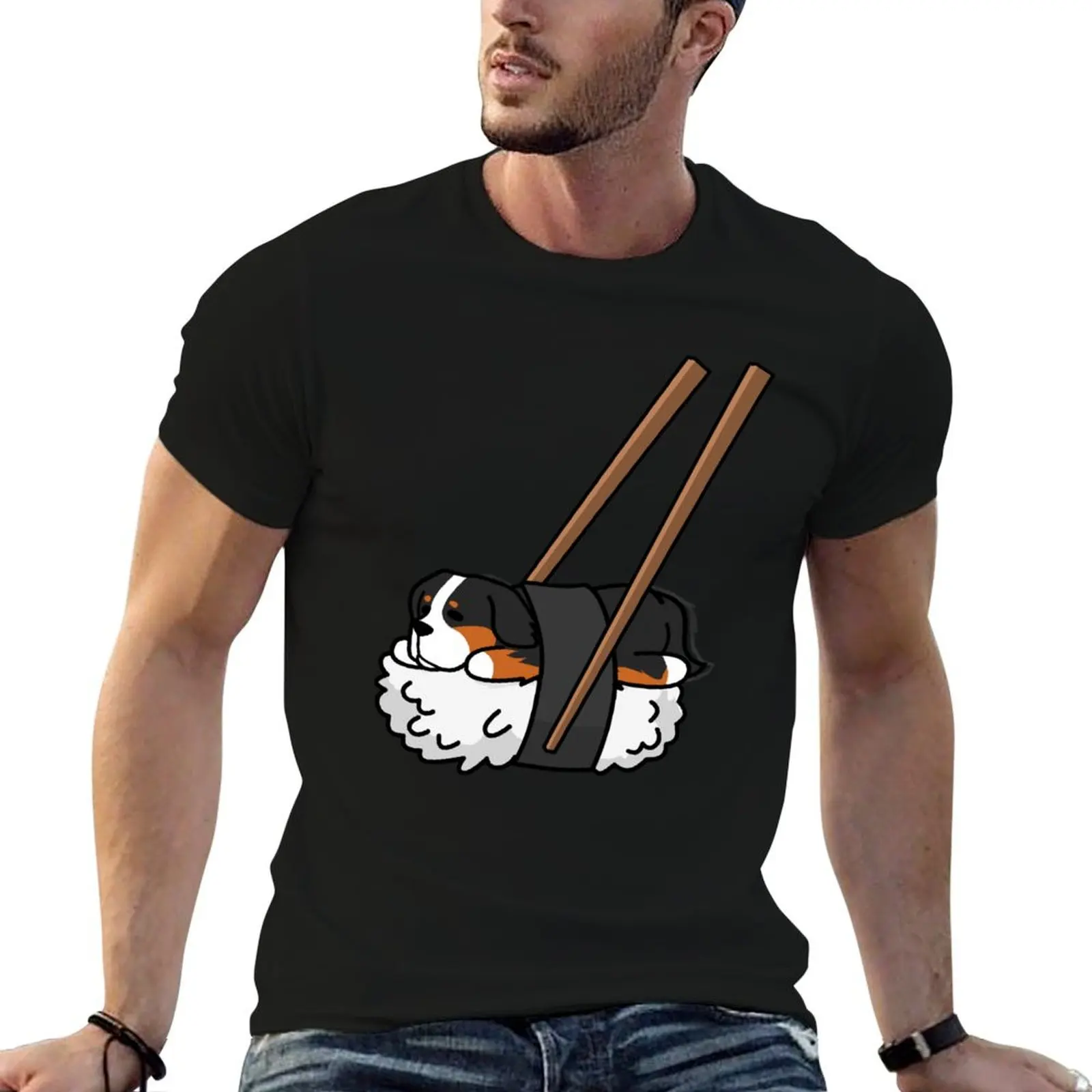 Funny Sushi Bernese Mountain Dog T-Shirt man tshirt t shirts for man graphic funny T-Shirt
