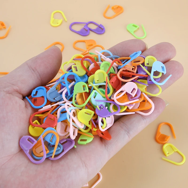 100-1000Pcs/Pack Mini Knitting Crochet Locking Stitch Markers Can Baby Greeting Card Plastic Markers Holder Needle Clip Craft