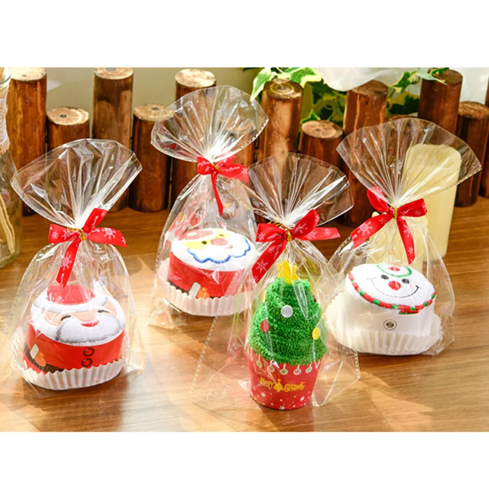 

2 PCS Funny Xmas Christmas Tea Towels Hand for Bathroom Cartoon Washcloths
