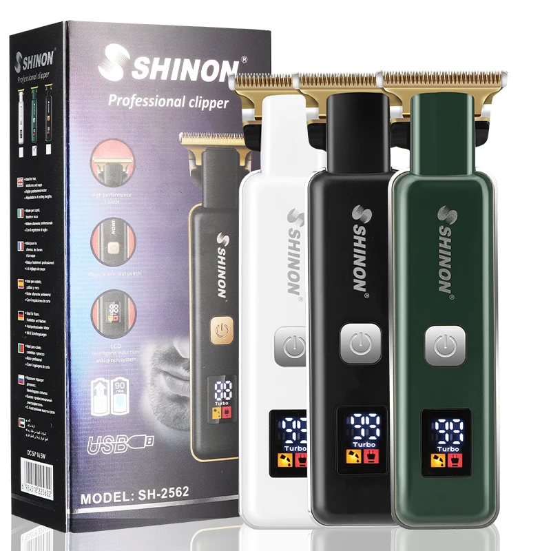 Resuxi SHINON SH-2562 USB Rechargeable Hair Trimmer LCD Beard Trimmer and Hair Clippers for Men Haircut Styling Tool