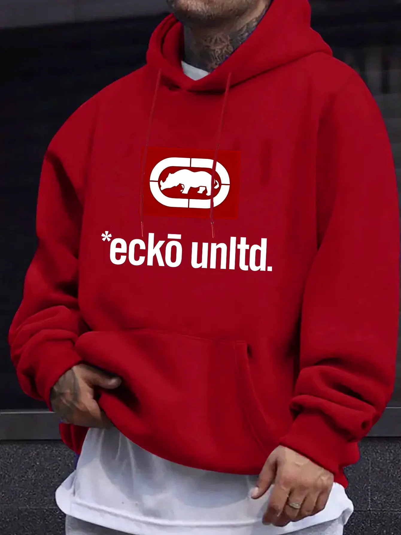 

Мужская толстовка с рисунком «Ecko Unlimited» — повседневный свитер с длинными рукавами стандартного кроя осень/зима Повседневная толстовка с капюшоном