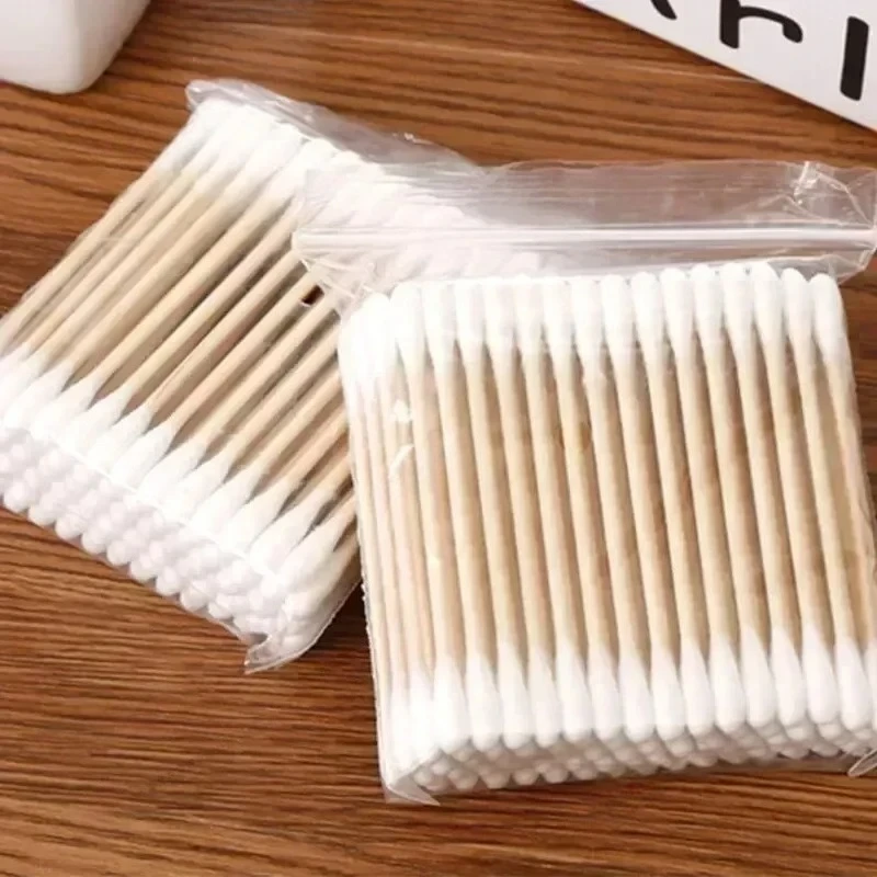 100pcs Per Pack, 5 Packs, Double-ended Cotton Swabs, Baby Cotton Swabs, Ear Cleaning Sticks, Healthy Cleaning Tools image 2