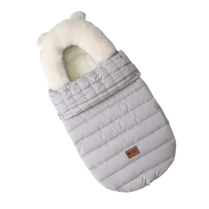 U13F รถเข็นเด็กที่สะดวกสบายและปลอดภัย Footmuff ออกแบบกระเป๋านอนรถเข็นเด็กพร้อมขนแกะอุ่นสำหรับฤดูหนาว