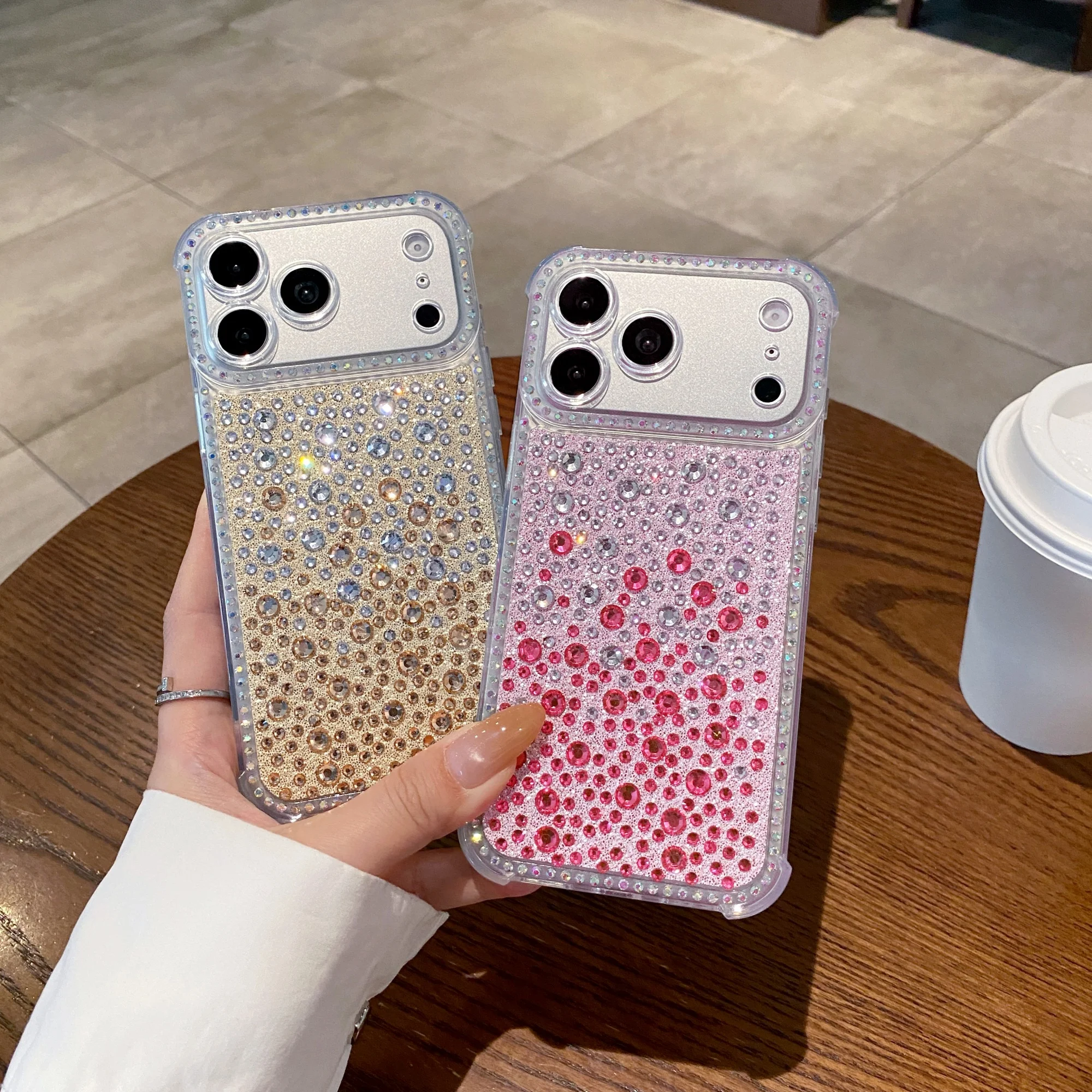 Luxury Bling Full Rhinestone Crystal Phone Case For iPhone 18 17 16 15 Soft Shockproof Bumper Glitter Diamond Protective Cover