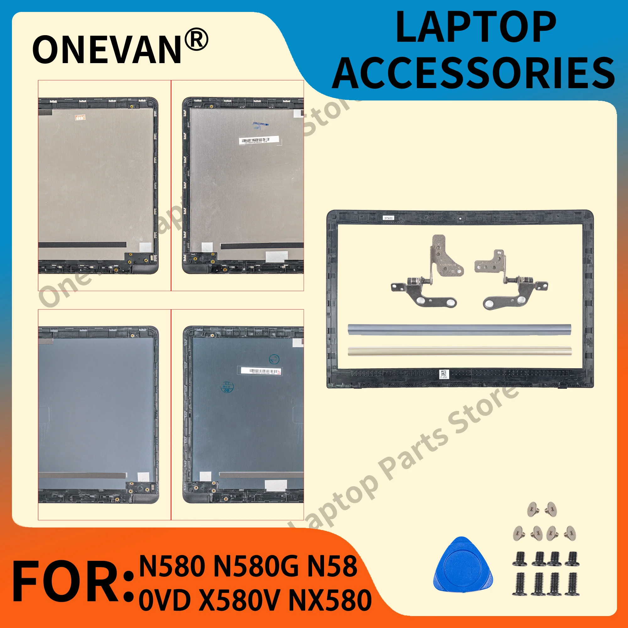 

New Metal LCD Back Cover For N580 N580V/G N580VD X580V X580VE/VD NX580 Front Bezel Hinges Cover