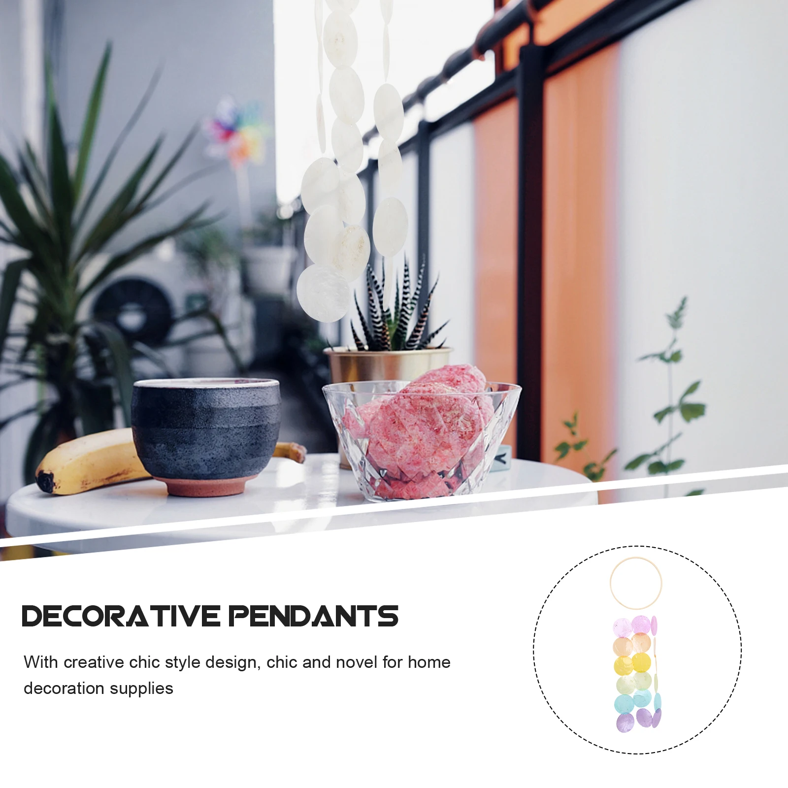 

Colorful Shell Wind Chime Fine Workmanship Auditory Visual Enjoyment for Outdoor Indoor Home Garden Decoration Accessories