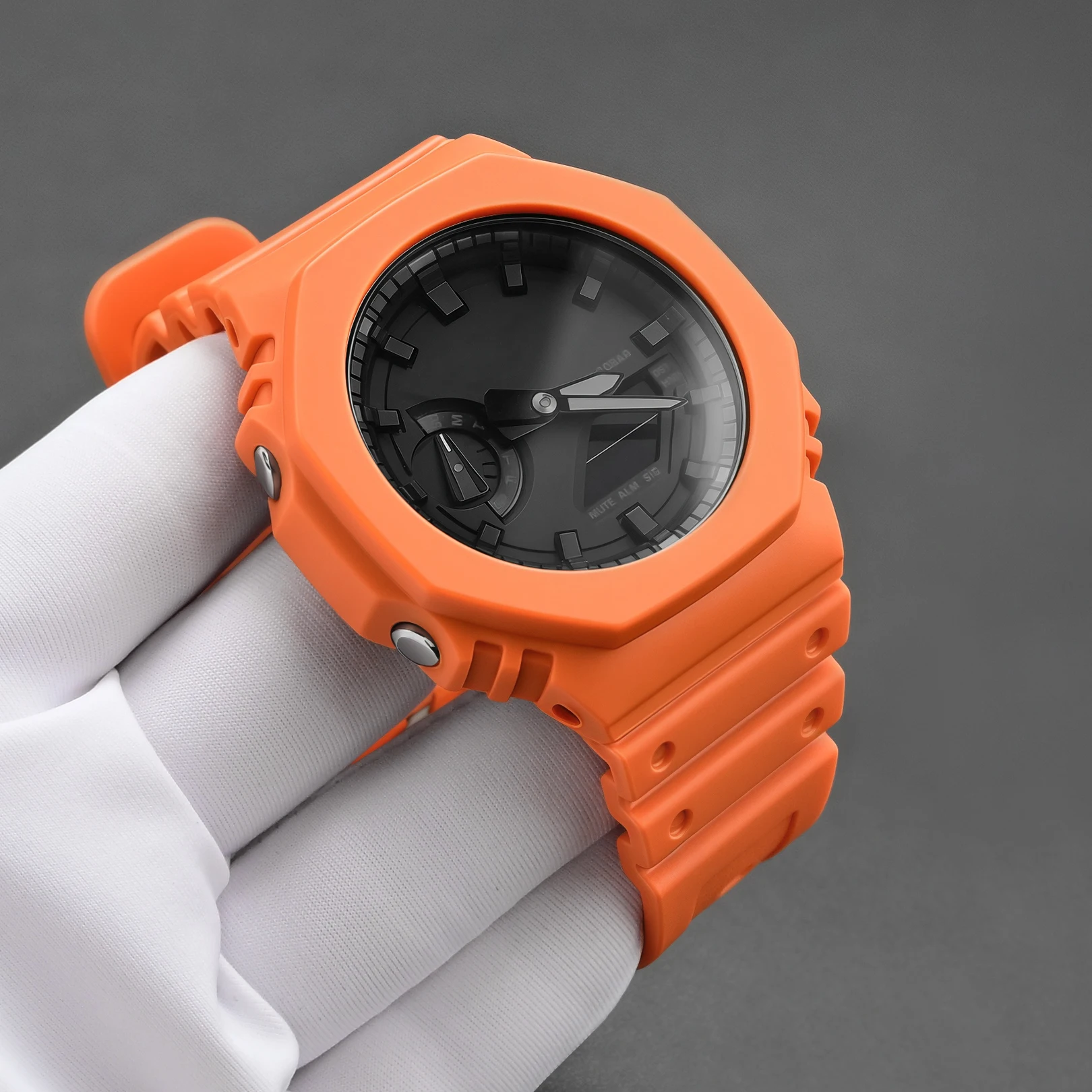 Für Casio G-Shock GA-2100-1A1/GA2110/GA-B2100 Uhrenarmband, Schutzhülle, Stoßfänger, Harzband, Gummi-Lünette, Armband – Detail 5