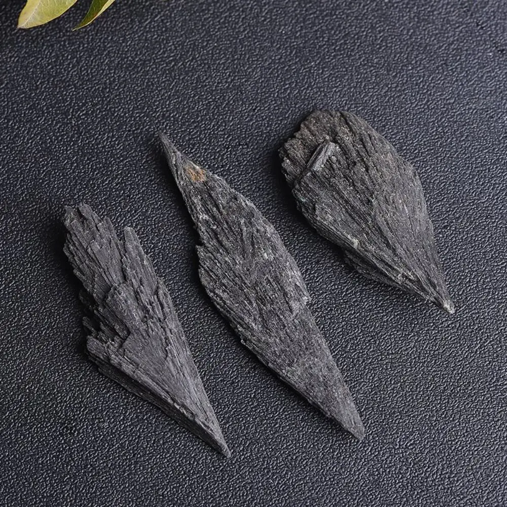 Black Tourmaline Fan-shaped Black Tourmaline Natural Crafts Funny Natural Rough Stone Collection Raw Stone Ornament Energy