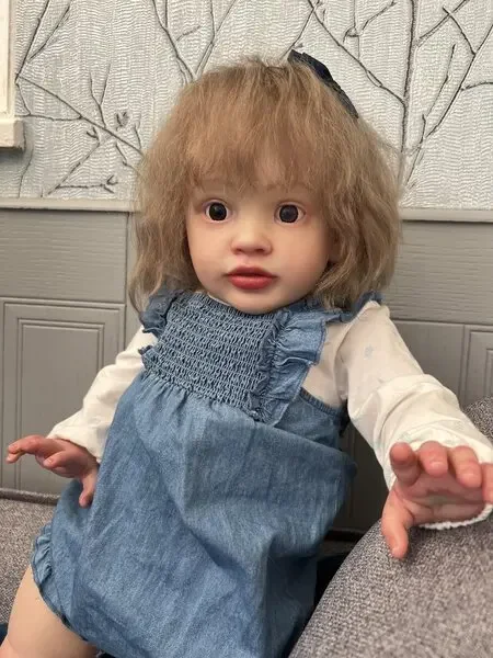 DLS – poupée bébé Reborn de 26 pouces, sur mesure, Pippa, avec cheveux enracinés à la main, déjà fini, énorme fille