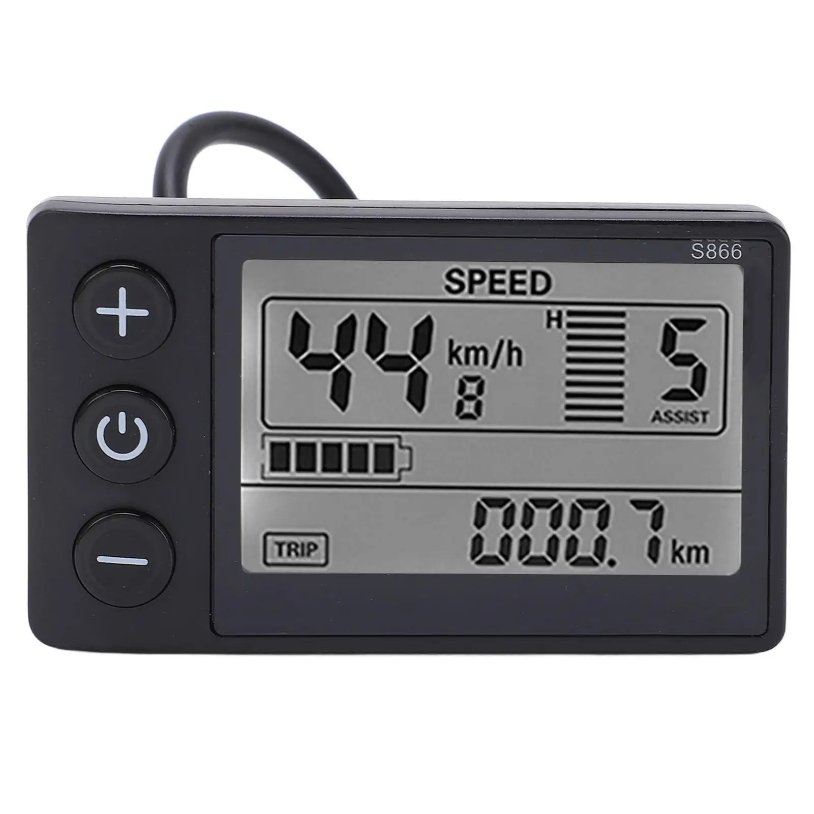 24V/36V/48V Electric Bike S866 LCD Display Meter - Waterproof Control Panel for E-bike Motors