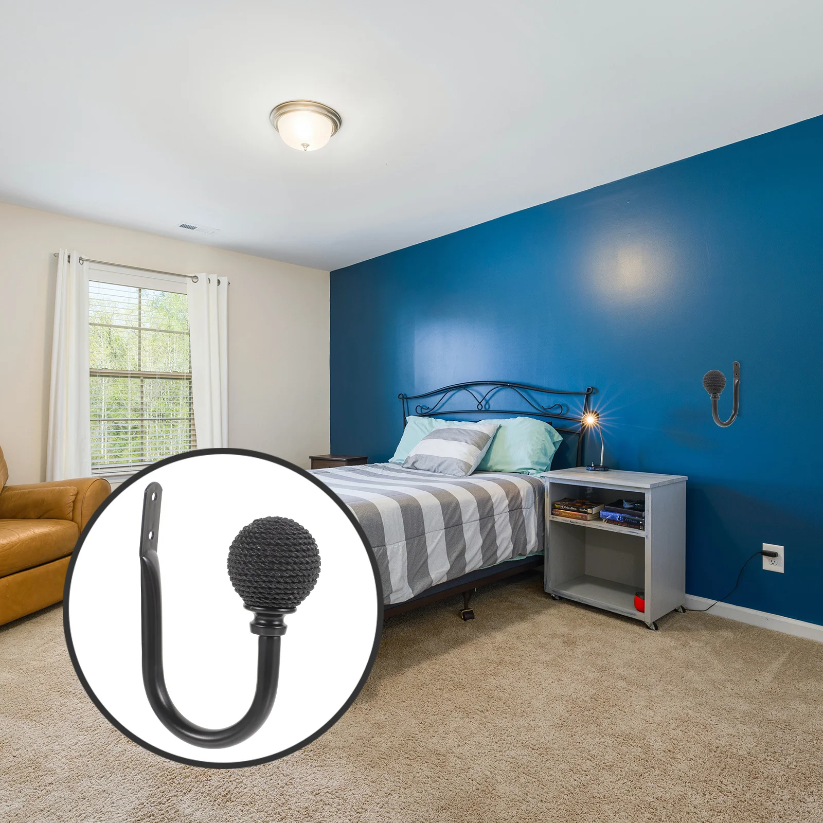 

Curtain Holdback Hooks Wall Mounted Window Drapery Decor Resin Material Sturdy Elegant Style Various Rooms