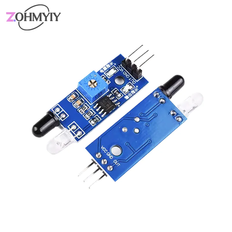 Infrared Obstacle Avoidance Module Smart Home Sensor Circuit Board Diy Test Distance Adjustable Black And White Wire Smart Home