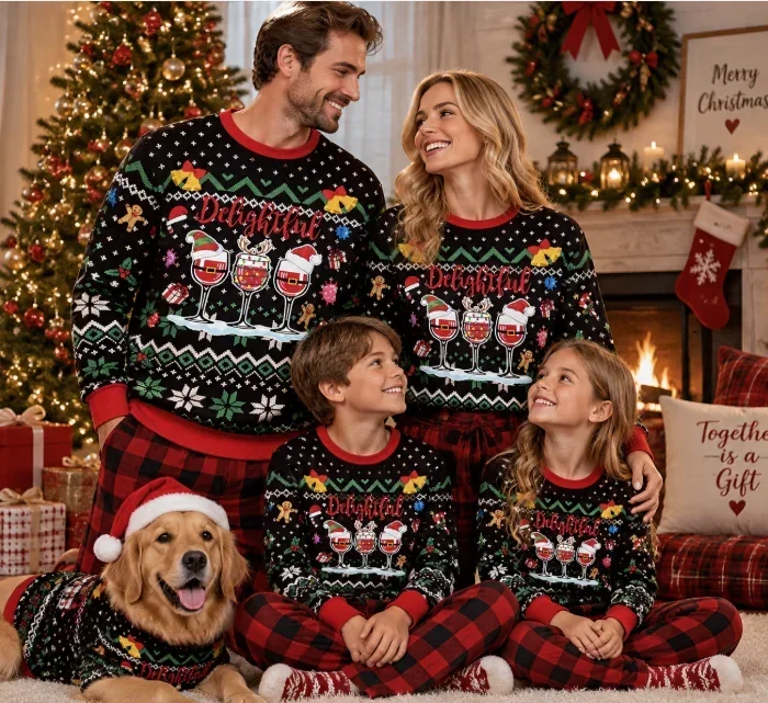 Ugly Christmas long sleeved 3D printed round neck sweatshirt Unisex fun Christmas party long sleeved pullover family uniform