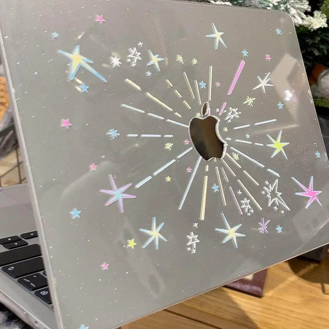 Colorful Star Spark Shining Laptop Case For Macbook Air 13.6 M4 NEO 15 M3 Hard Cover For Mac Book Pro 13 M1 M2 14 M4 M5 16 Cover