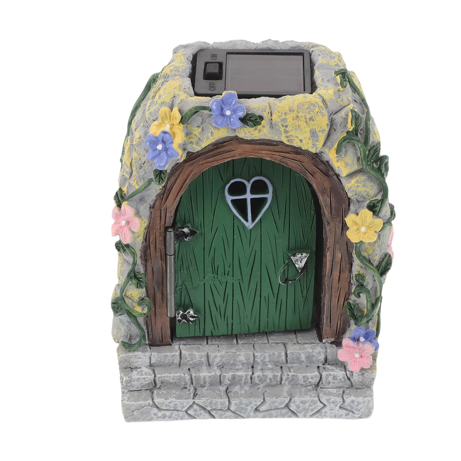 

Adorable Mini Fairy Door Garden Decor Solar Powered Stone Fairy House Door for Outdoor Tree Art Accessories