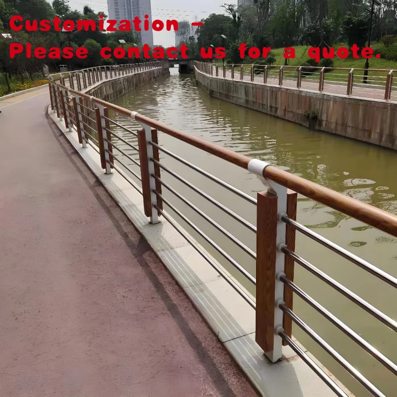 custom.Wooden Handrail, Bridge Railing, Scenic Area Riverway Guardrail, Overpass Anti-collision Railing