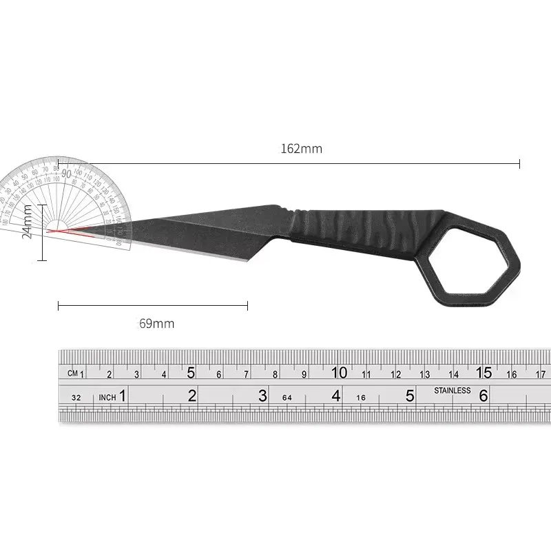 Cuchillo recto mini táctico con cordón para exteriores y pesca - imagen 4