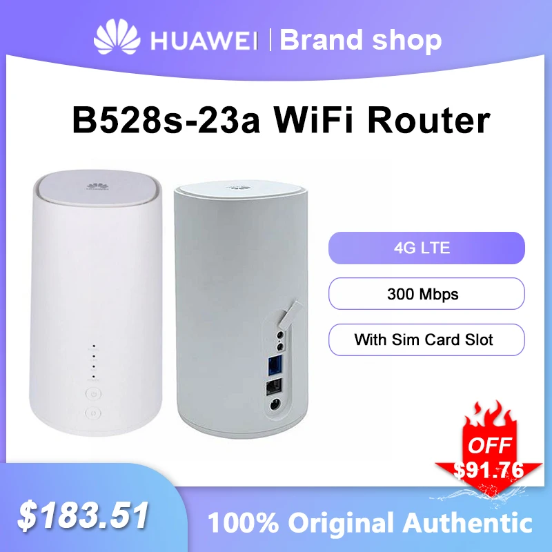 

Unlocked Huawei B528s-23a WiFi Repeater 300Mbs 4G LTE CPE Cube Wireless Router With Sim Card Slot Dual Band Signal Amplifier