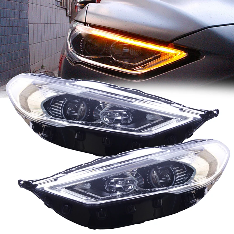 

Headlights For Ford Mondeo Fusion 2017 2018 2019 DRL Daytime Running Light Headlamp LED Bi Xenon Bulb Fog Lights Car Accessories