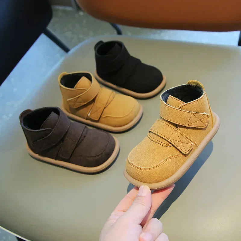 Meisje Schoen Herfst Kind Retro Korte Laars Nieuwe Jongen SoftBot met Fluwelen Enkellaars Mode Meisje Laarzen Comfort Kinderschoen Meisje Sneaker