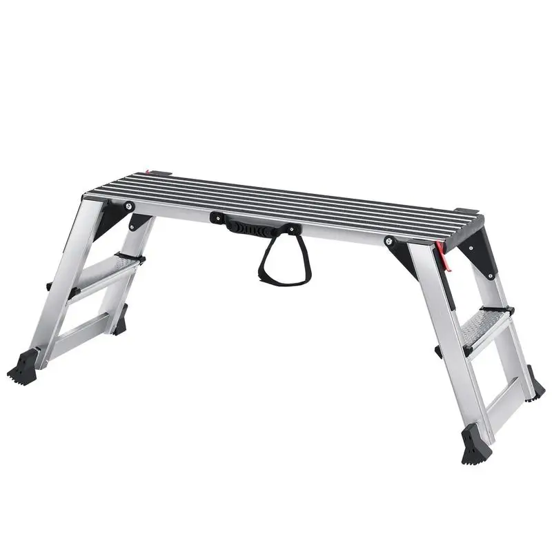 

Aluminum Step Stool 3.3ft x 1ft For Vehicle Maintenance Home Improvement Interior Decoration, 660 lbs Capacity Foldable Legs Safety Locking Hinges Heavy Duty Metal Construction Portable Design Professional Grade Home Garage Use Bench