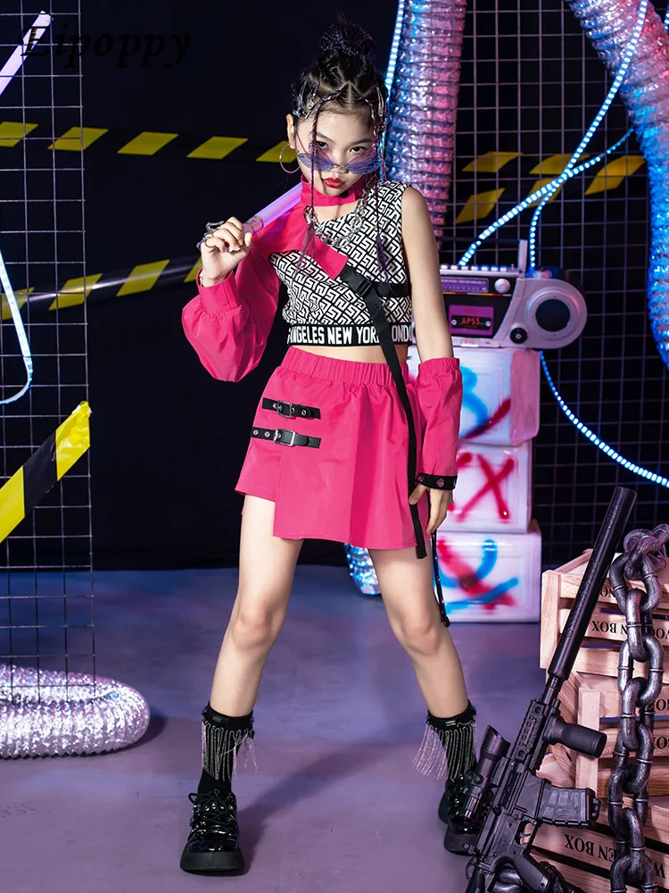 Костюм для джазовых танцев, модная крутая Одежда для девочек, детский танцевальный костюм, одежда для девочек в стиле хип-хоп