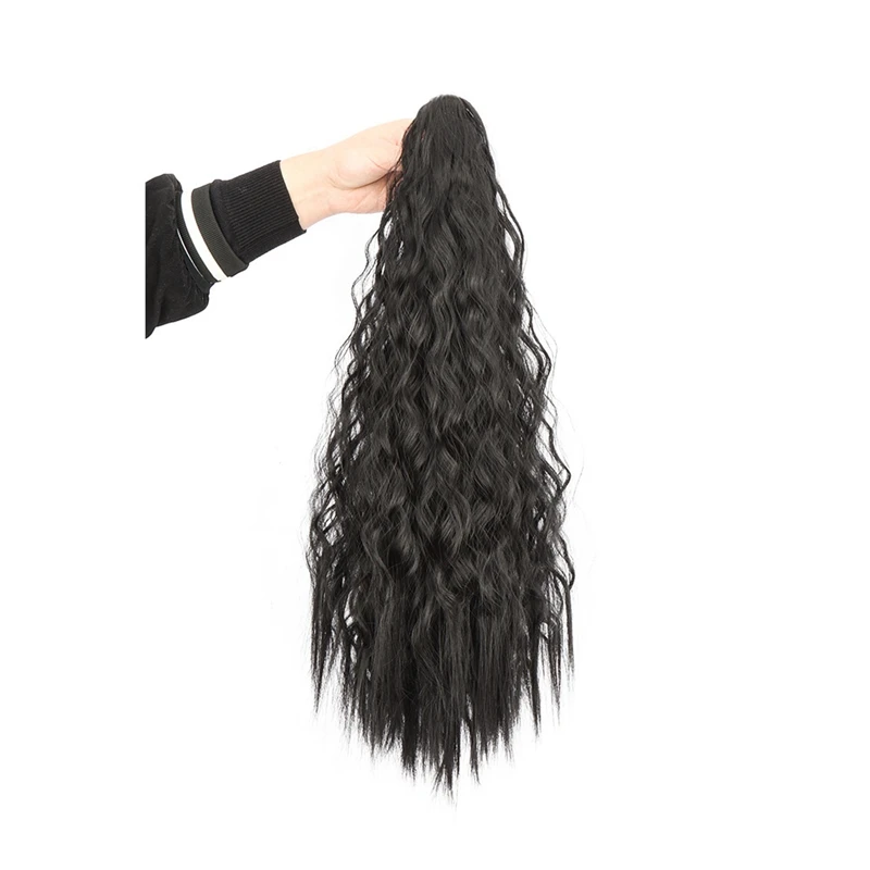 Extensions de Queue de Cheval Synthétiques pour Femme, Cheveux Longs Bouclés et Ondulés, Pièce de Griffe, 22 Pouces