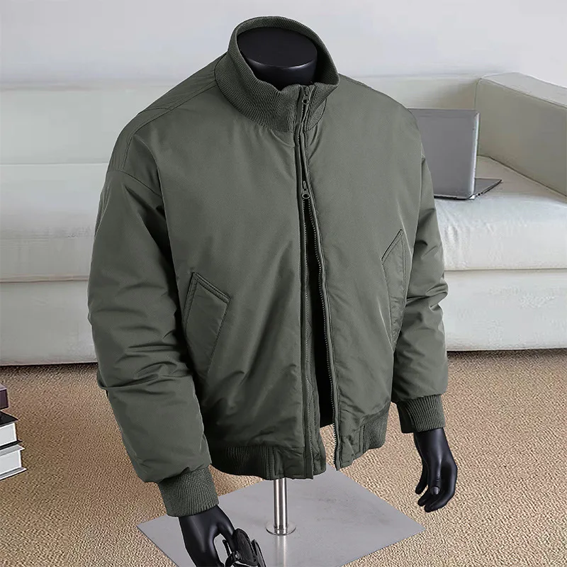 

Мужская повседневная куртка-бомбер на осень-зиму с воротником-стойкой, из хлопка, свободного кроя, в городском стиле, стандартной длины