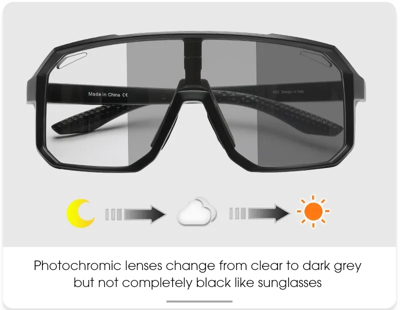 Photochrome Herren UV400 Radfahren Sonnenbrille Frauen Sport Lauf Brillen für Männer Gläser Straße Mountainbike Fahrrad Brille – Detail 8