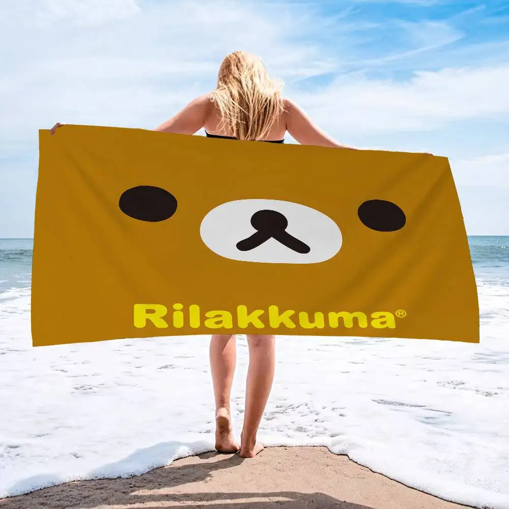 Popular Cute R-RilakkumaS Bear Big Microfiber Beach Towels Quick Dry Towel Sand Beach Towels Pool Towel for Travel Swim