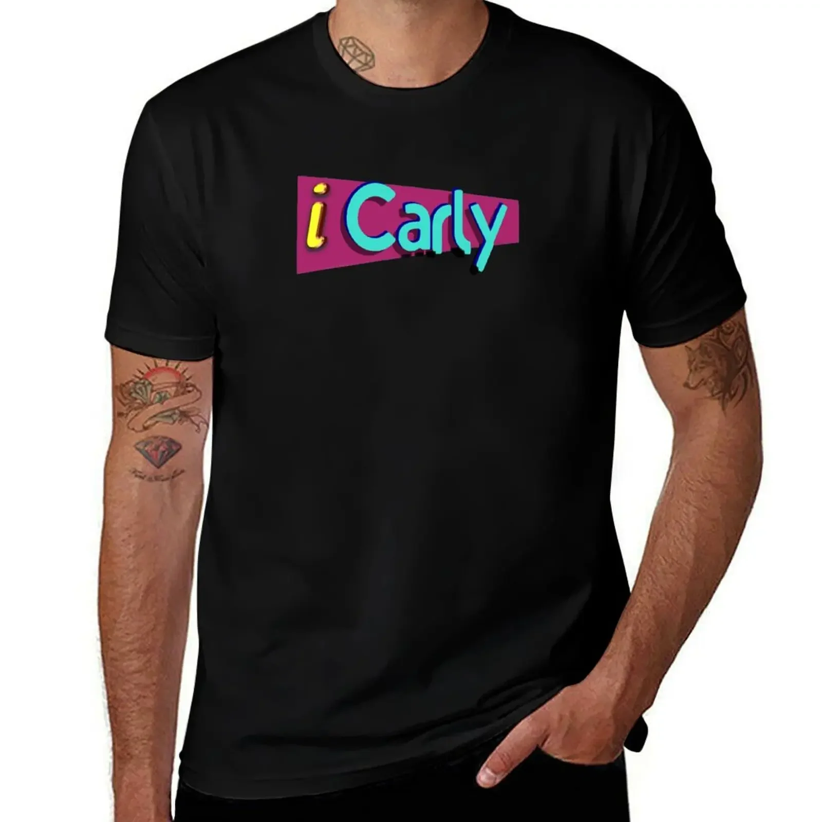 icarly T-Shirt kawaii clothes blacks plain mens clothing