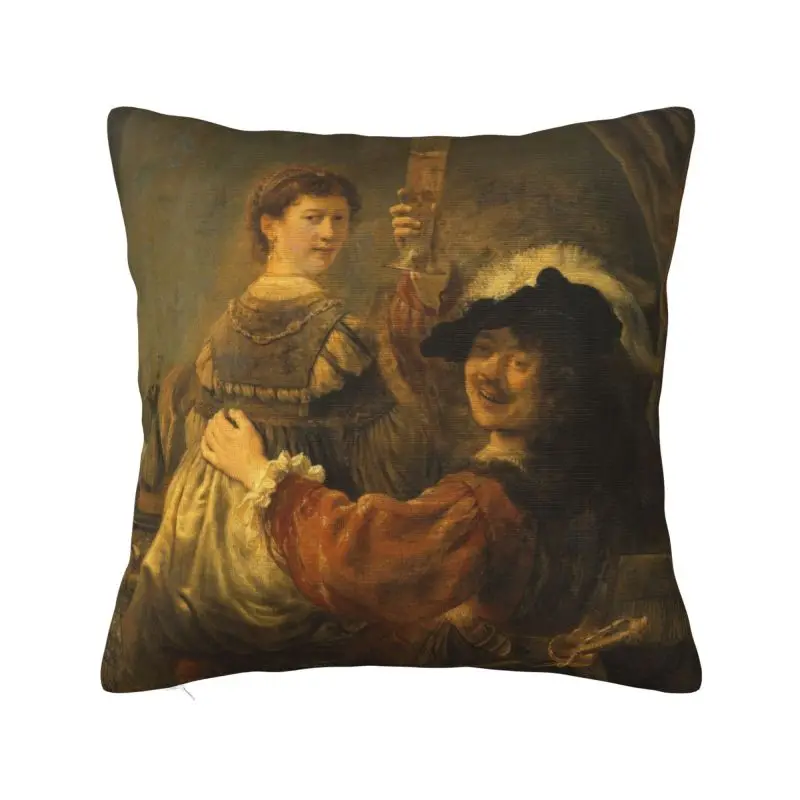 Custom Rembrandt Van Rijn The Prodigal Son In The Brothel Nordic Throw Pillow Cover Home Decor Car Cushion