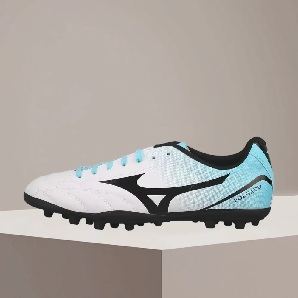 Mizuno Folgado AS Wide Men's White/Blue AG Cleats – Lace-Up Fit, Shock-Absorbing Sole & Impact-Resistant Durability P1GA229425