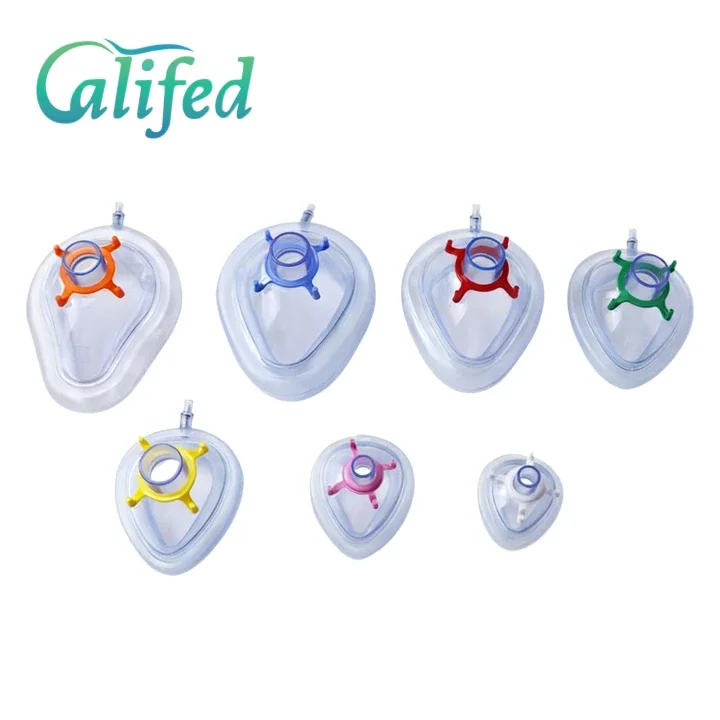 

Califed PVC Anesthesia Mask Sterilized Disposable For Anesthesia Surgery Adult Child Size 0-6 Medical Surgical Equipments