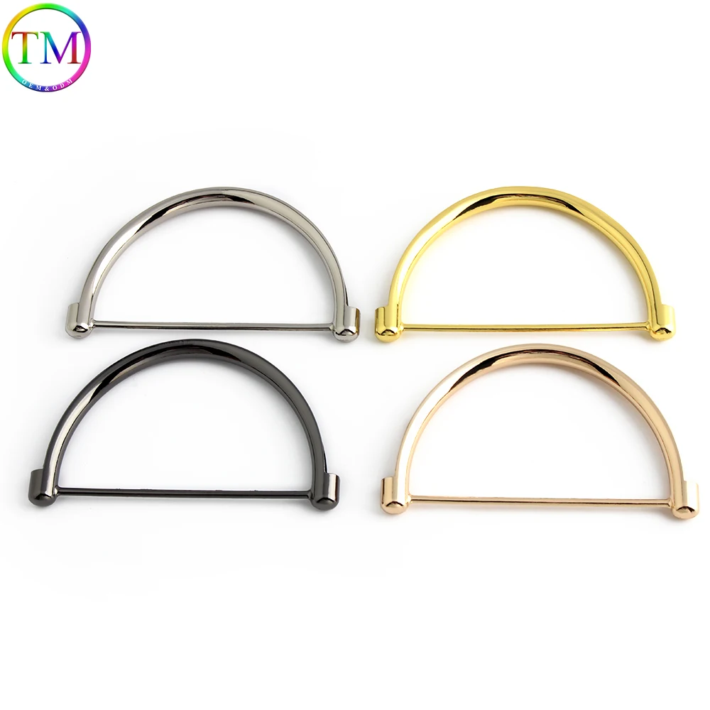 10-30-60PCS 13*7.8cm D Shape Harf Round Metal Bag Handles For Making Handbag Beach Bag Strap Purse Frame Decorative Accessories