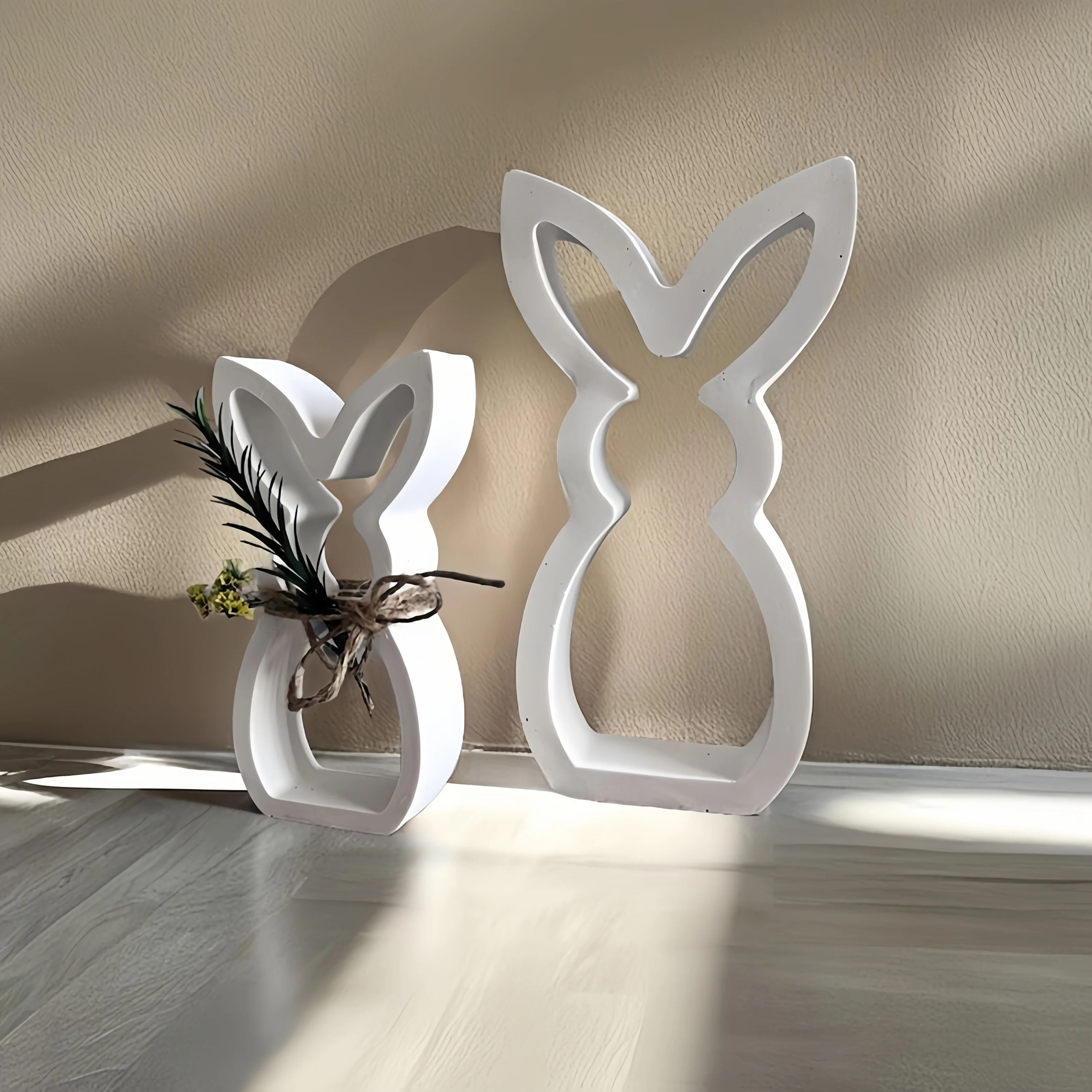 

Набор силиконовых форм для кроликов (большие и маленькие) - многоразовые, для поделок из глины, смолы и пасхальных подсвечников