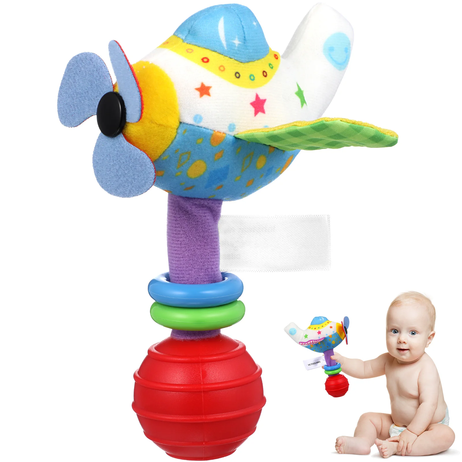 Bed Bell Infant Plaything Hearing Training Puzzle Fabric Baby Airplane Design