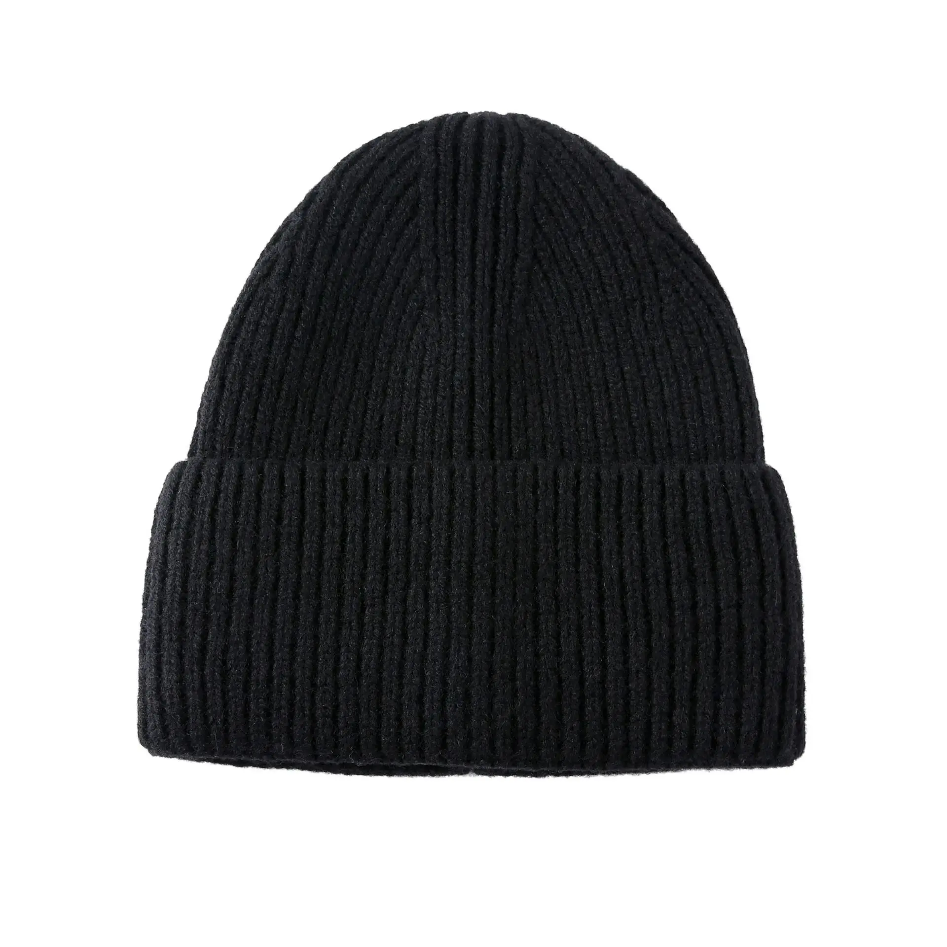 100% Merino Wool Beanie Hat Unisex Solid Color Crochet Skullies Autumn Winter Knitted Cap for Women Men Boys Girls view 3