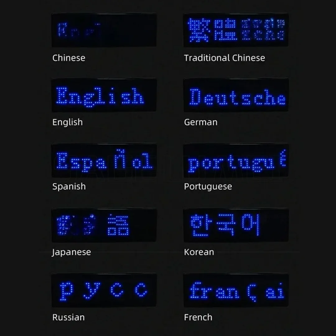 USB RechargeableHD Text Name Badge Scrolling  LED DIY Programmable Digital Badge Multilingual LED Tag Sign Module Display Lights