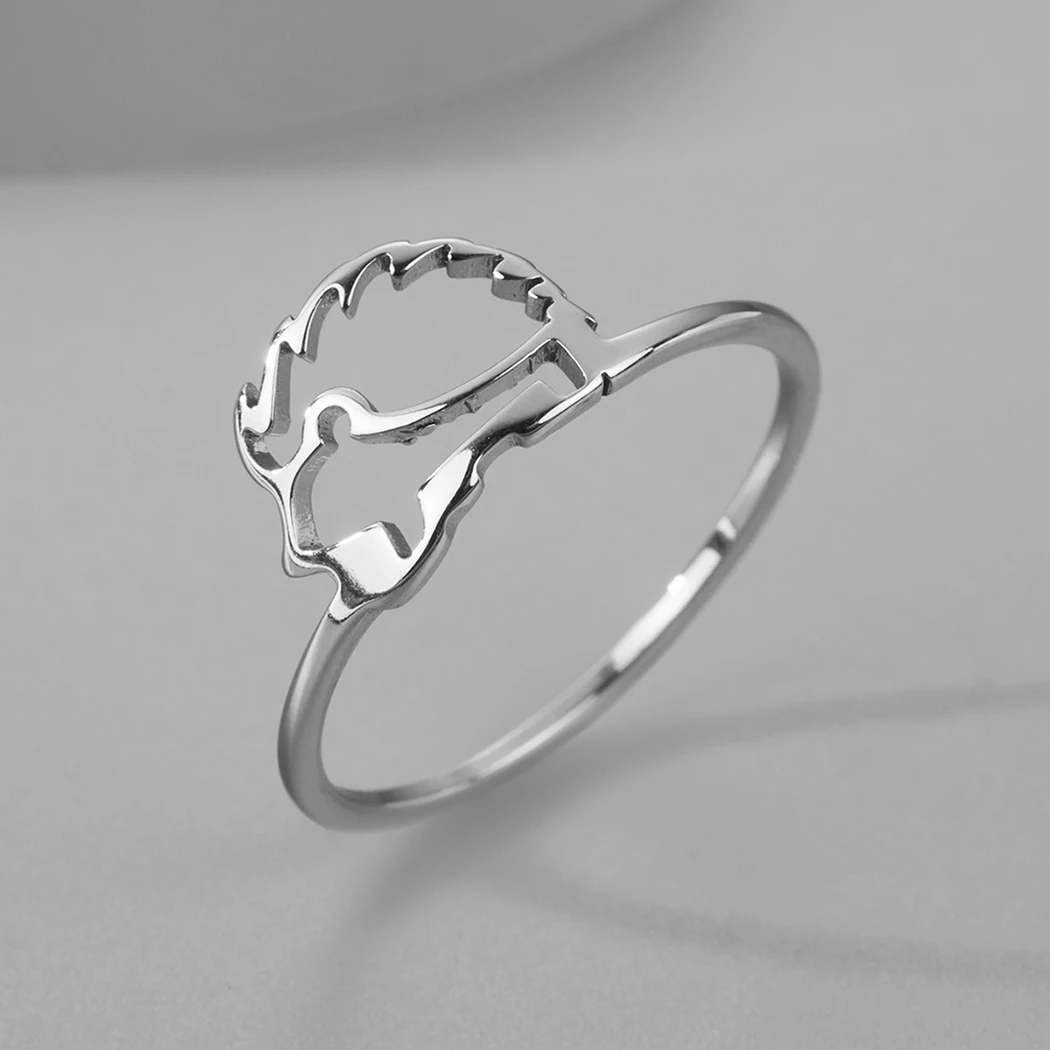 CHENGXUN Hollow Sloth Rings for Women Girls Stainless Steel Gothic Animal Hedgehog Thumb Ring Jewelry Friends Gift