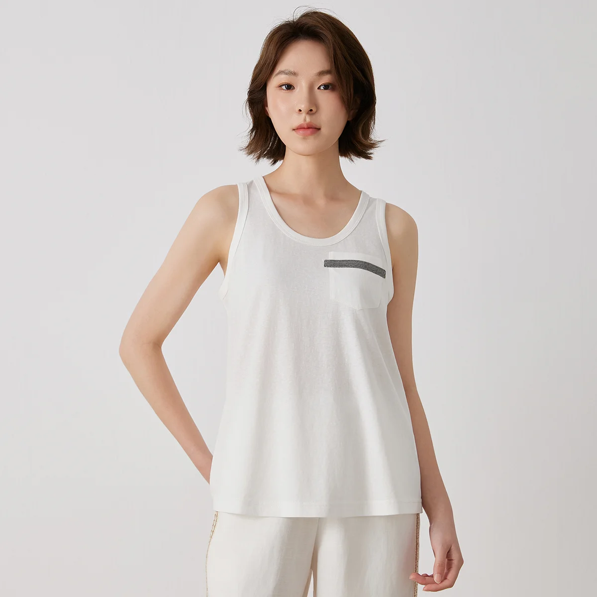 KW7513245 Chain Decoration High-Quality Luxury Women's Clothing Cotton Summer Vest