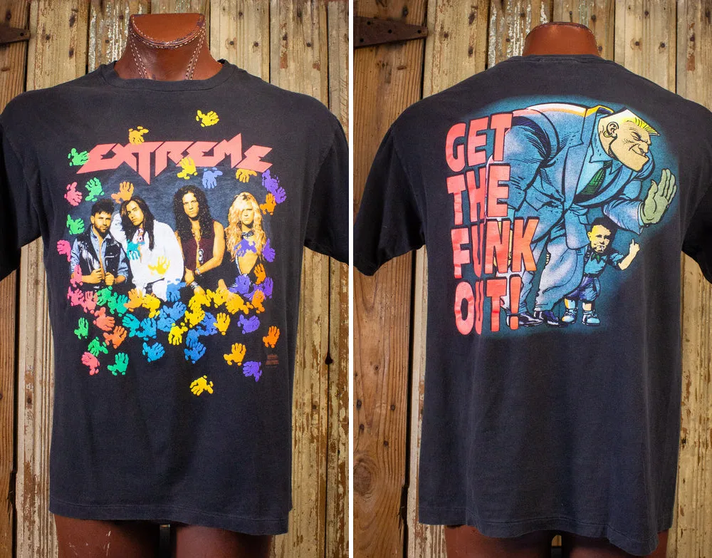 Vintage Extreme Get The Funk Out Concert T shirt 1990 Black Shirt