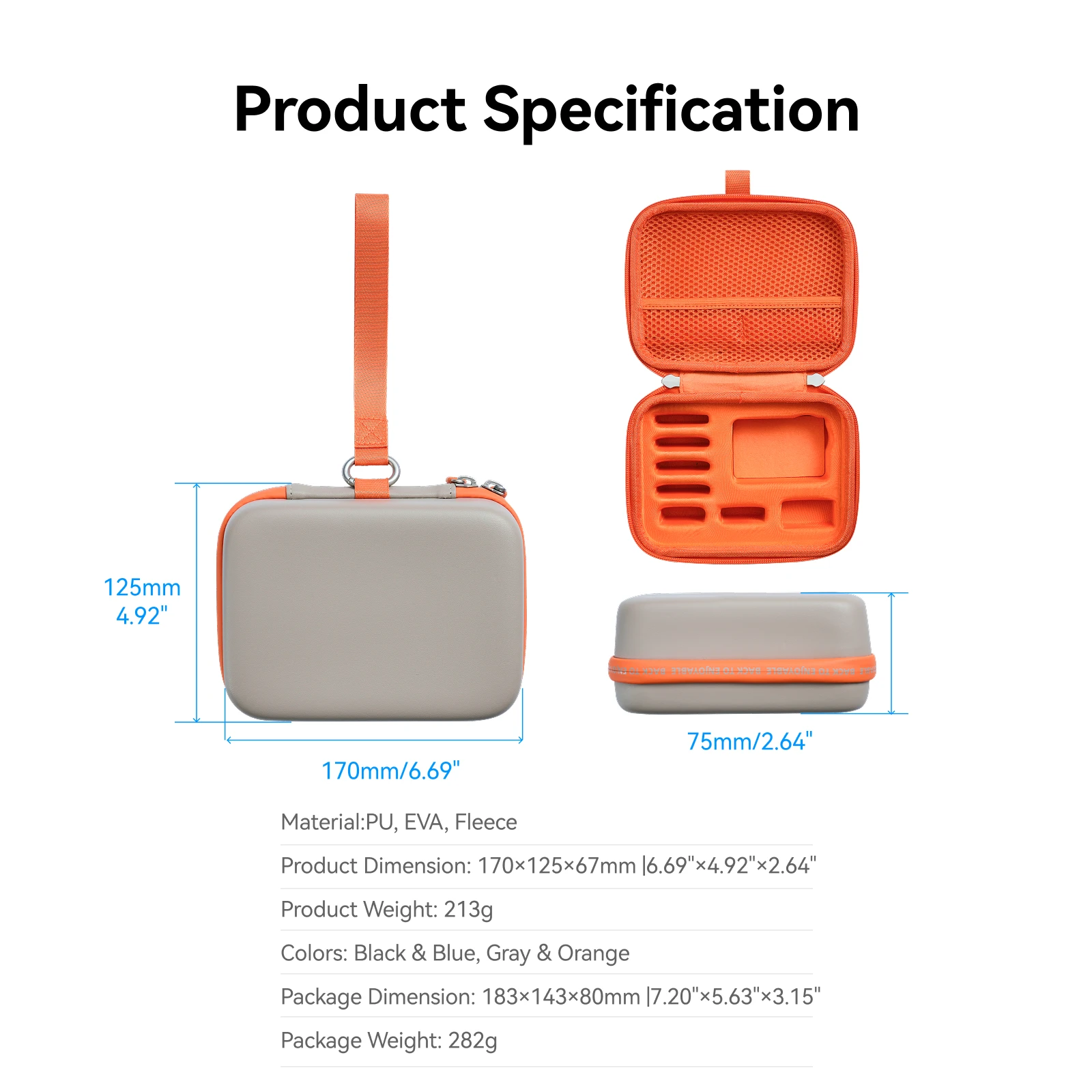 Telesin disadv portátil caso ação câmera saco de armazenamento para dji osmo ação 6 5pro 4 caixa de armazenamento protetora à prova dwaterproof água bolsa