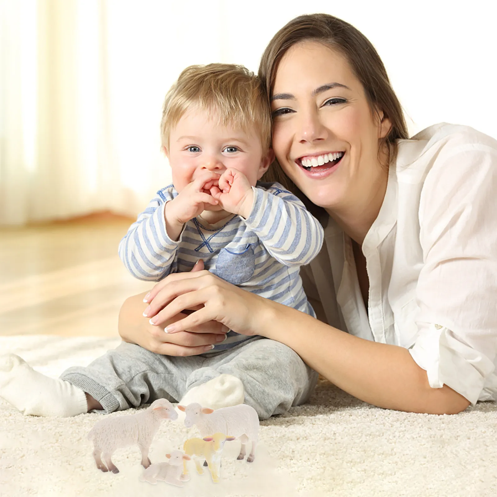 

Набор из 4 высококачественных игрушек-животных (овцы) Монтессори для развития мелкой моторики у детей