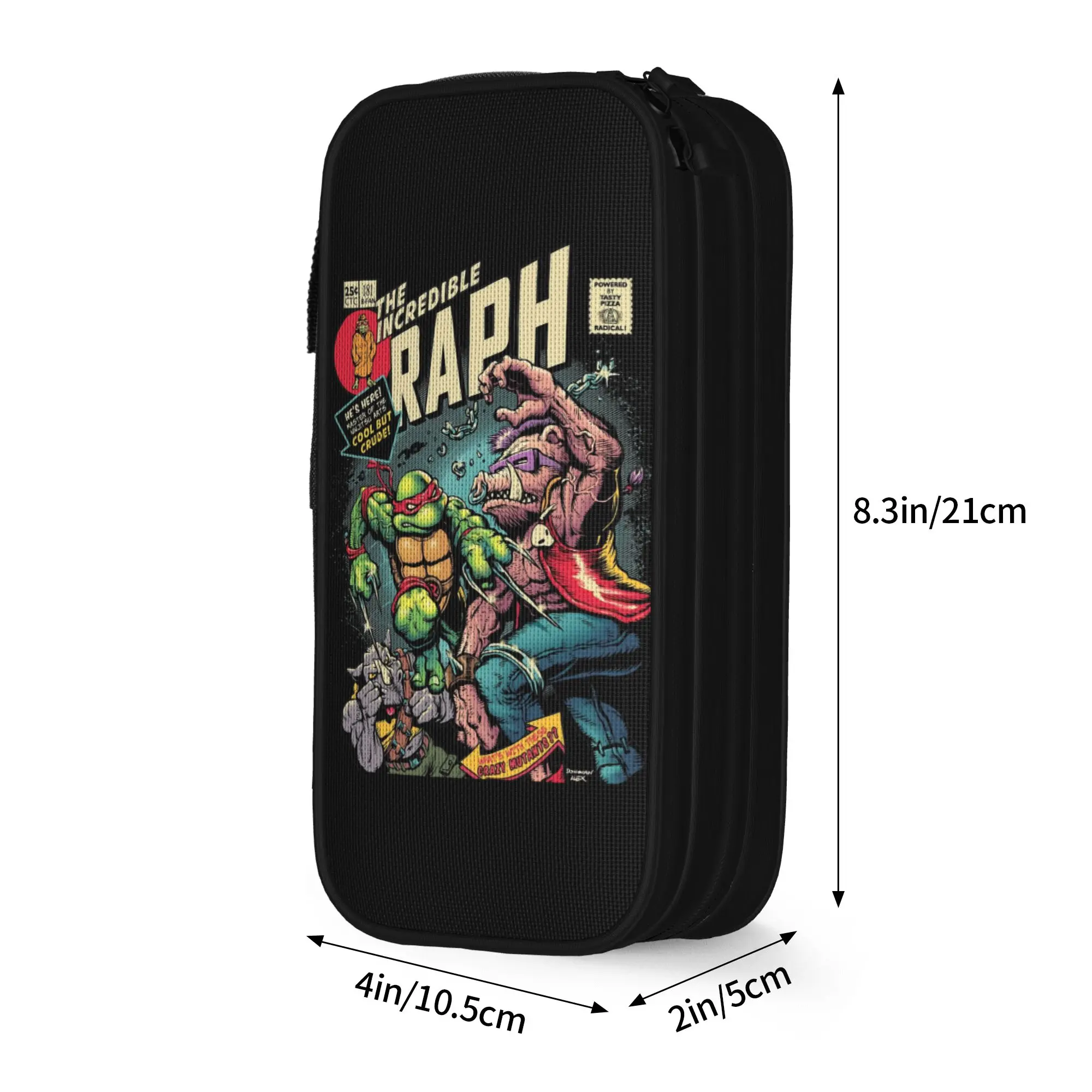 TMNT T-Turtles Incredible Raph Pencil Case Cute  Pen Bags Student Big Capacity Students School Cosmetic Pencilcases