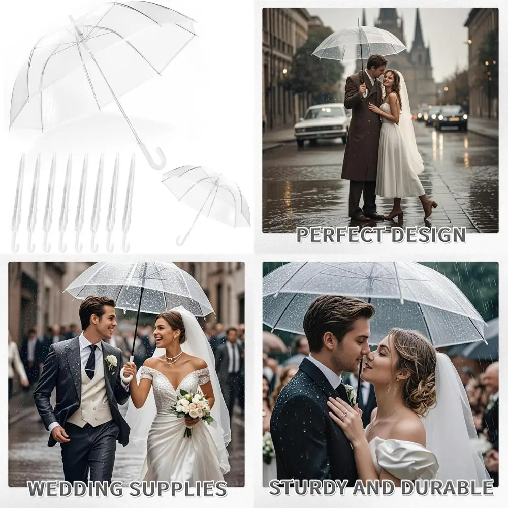 

Windproof Transparent Umbrellas for Weddings, Large Clear Umbrellas for Two, Bulk Clear Rain Umbrellas for Outdoor Events