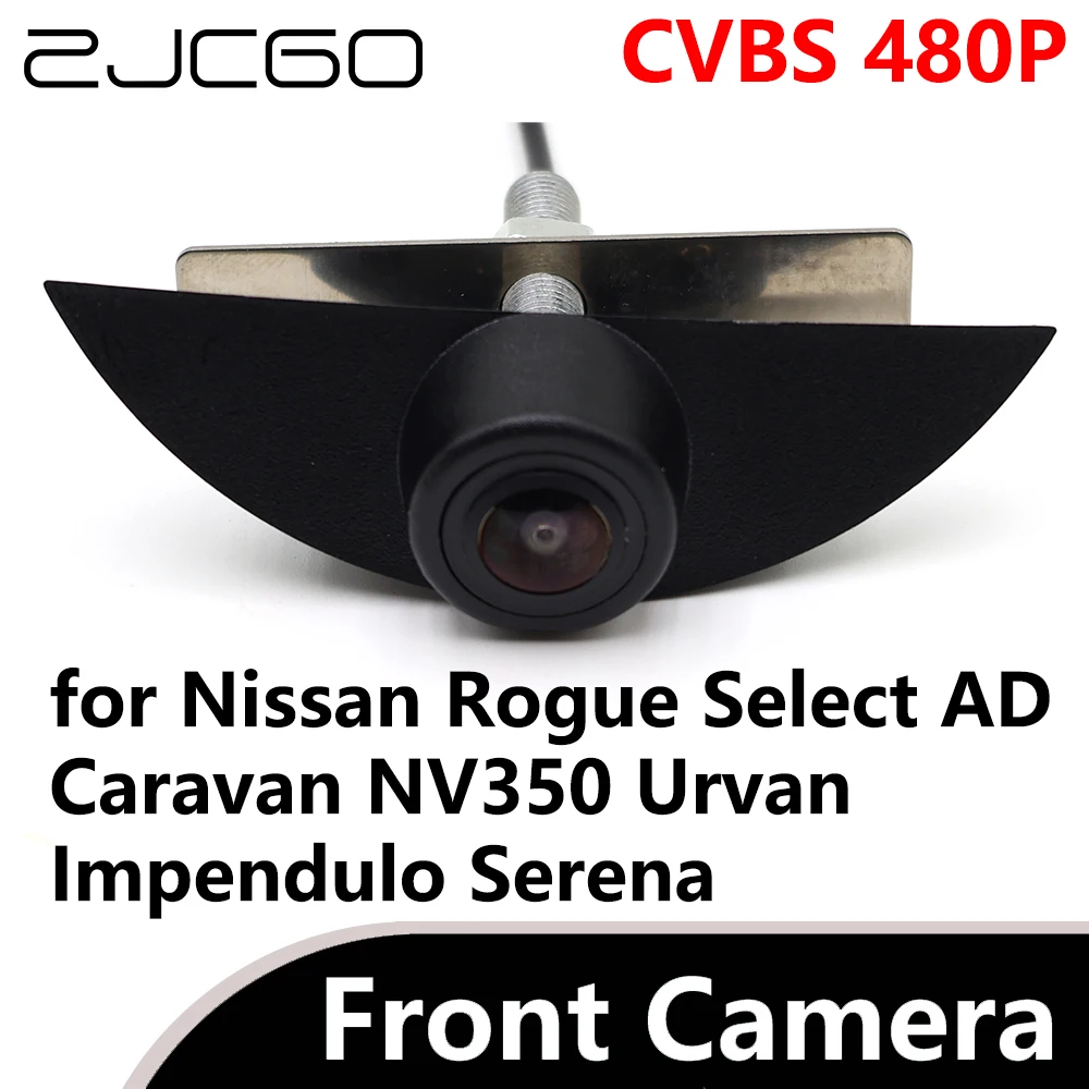 ZJCGO CVBS 480P 170° Car Parking LOGO Front View Camera for Nissan Rogue Select AD Caravan NV350 Urvan Impendulo Serena