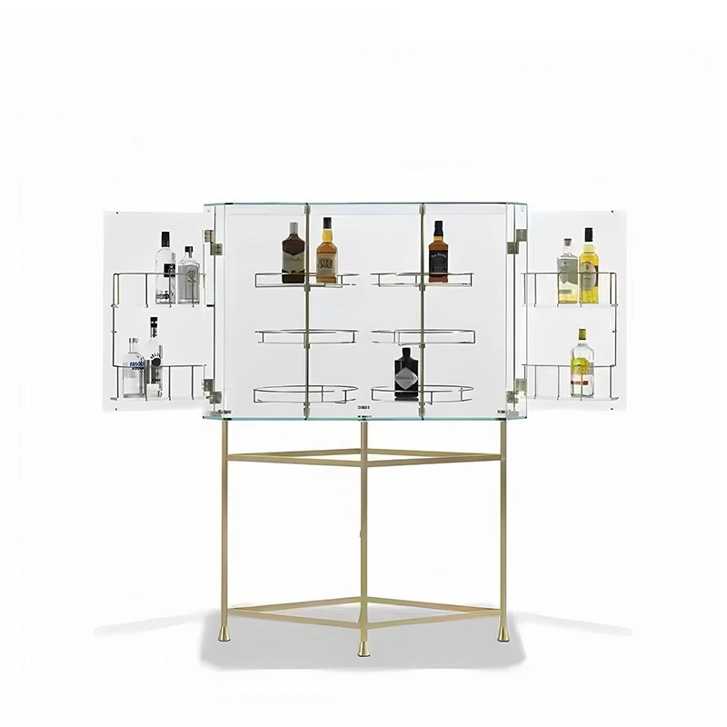 

Glass wine cabinet modern simple high-end designer living room home transparent display cabinet sideboard